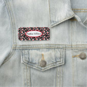 Geometrische Abstracte cirkels Rood Wit Zwart Naamplaatje (In situ)