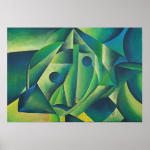 Geometrische Abstracte dorpsvrouw en hoofddoek Poster