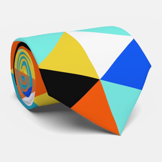 Geometrische Abstracte driehoekspatroon Stropdas (Opgerold)