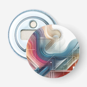 Geometrische Abstracte flesopener Button Flesopener
