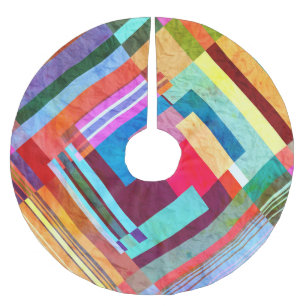 Geometrische abstracte, grafische kleurenachtergro kerstboom rok