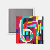 Geometrische Abstracte kunst Magneet (Voorkant / Achterkant)