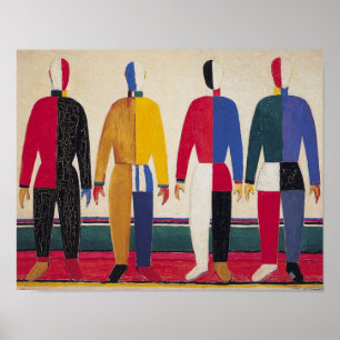 Geometrische Abstracte kunst "Sportsmen" Malevich Poster