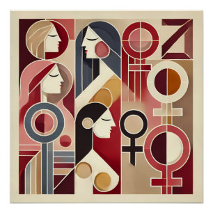 Geometrische Abstracte kunst viert vrouwen Perfect Poster