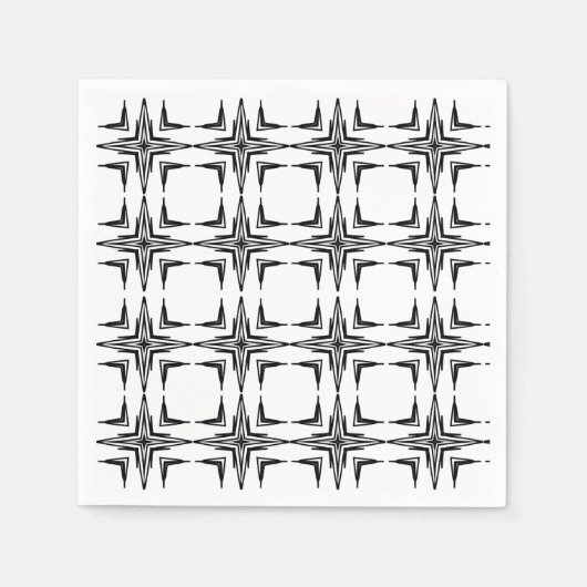 Geometrische abstracte kunst zwart servet (Voorkant)