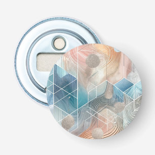 Geometrische Abstracte magneet - Modern ontwerp Button Flesopener
