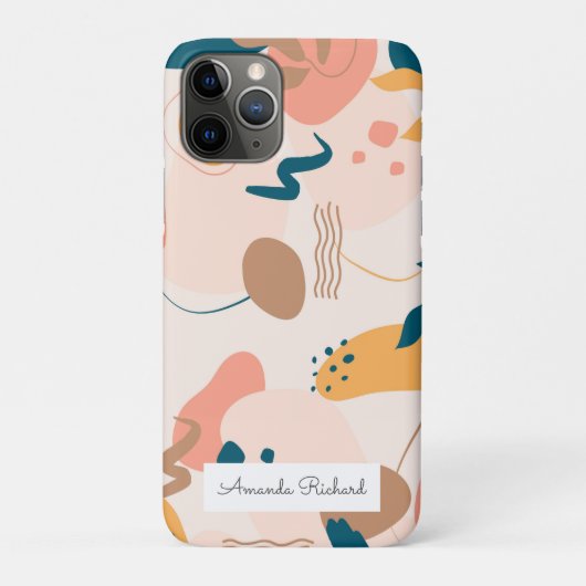 Geometrische abstracte minimale moderne pastel Case-Mate iPhone case (Achterkant)