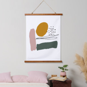 Geometrische abstracte minimale moderne pasteluitr hangend wandkleed
