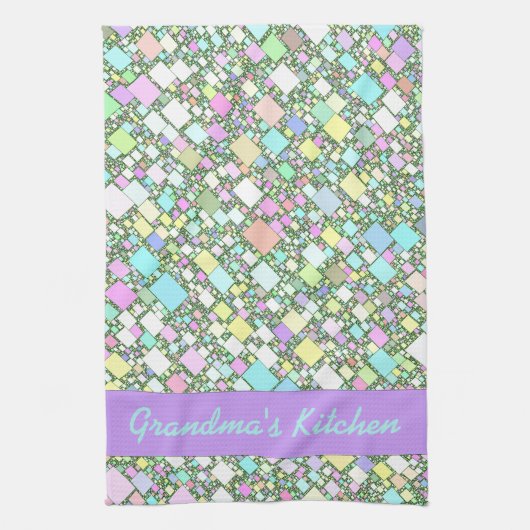 Geometrische Abstracte Multicolor pasta's Theedoek (Verticaal)