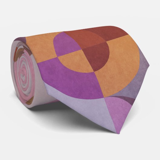 Geometrische abstracte omcirkels met oprolbare kle stropdas (Opgerold)