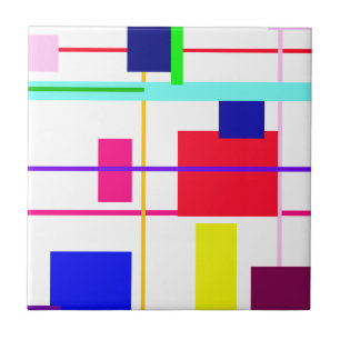 Geometrische Abstracte rode vierkant Tegeltje