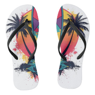 Geometrische Abstracte Surf Kunst Slippers - Kleur Teenslippers