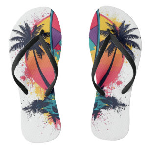 Geometrische Abstracte Surf Kunst Slippers - Kleur Teenslippers