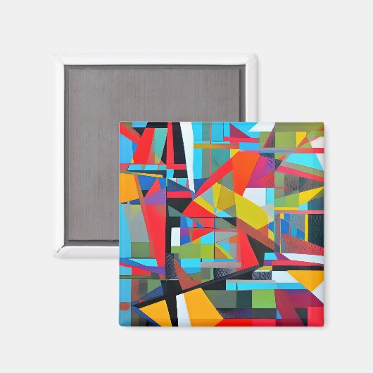 Geometrische Abstracte verf Magneet (Voorkant / Achterkant)