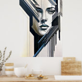 Geometrische abstracte vrouw poster (Keuken)
