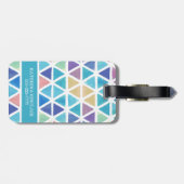 Geometrische abstracte Waterverf (koraalriffen) Bagagelabel (Achterkant horizontaal)