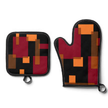 Geometrische abstractie rood Oranje zwart