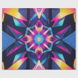 Geometrische abstractie van neon wikkelen cadeaupapier