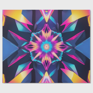 Geometrische abstractie van neon wikkelen cadeaupapier