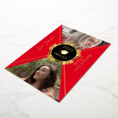 Geometrische Afstuderen Gouddrukaankondiging Folie Uitnodiging (Gedraaid)