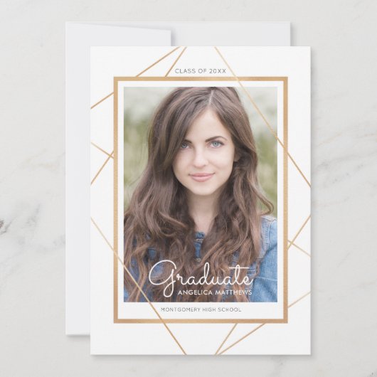 Geometrische Afstuderen-uitnodiging Kaart (Voorkant)