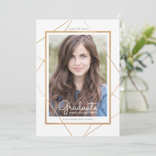 Geometrische Afstuderen-uitnodiging Kaart (Staand voorkant)