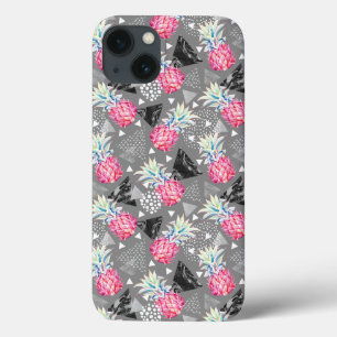 Geometrische anananas gestructureerd patroon iPhone 13 hoesje