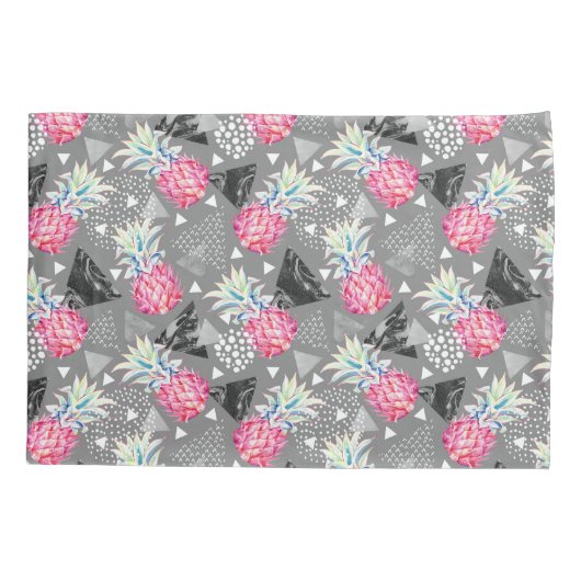 Geometrische anananas gestructureerd patroon kussensloop (Achterkant-Links)