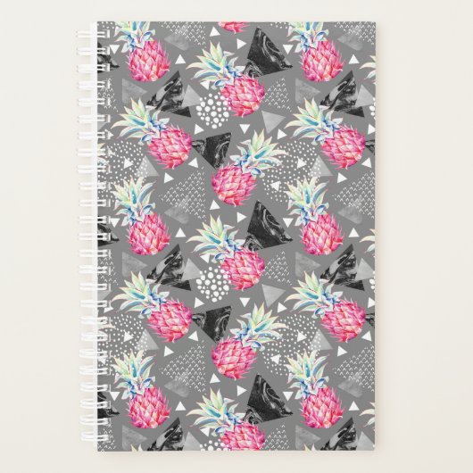 Geometrische anananas gestructureerd patroon planner (Voorkant)