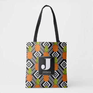 Geometrische anananas | Monogram Tote Bag