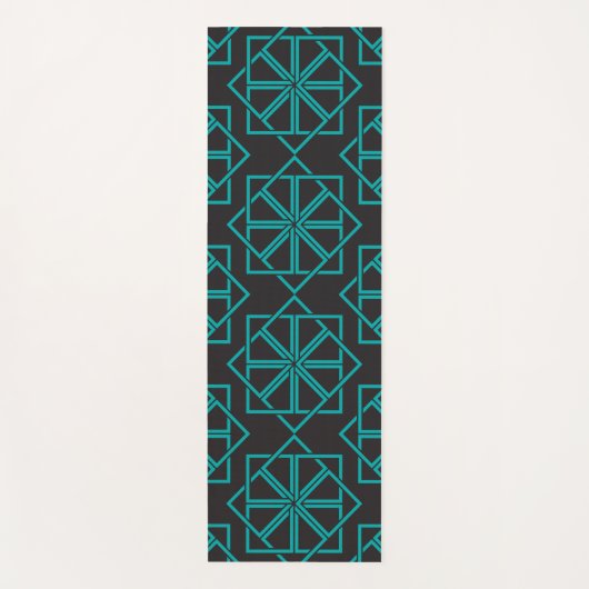 Geometrische aqua turquoise oefening yogamat (Voorkant)