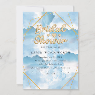 Geometrische Aquarel Bruidsfeest Uitnodiging