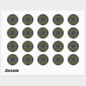 Geometrische Art Deco Bloemen Ronde Sticker (Vel)