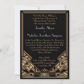 Geometrische Art Deco Gatsby Stijl Bruiloft uitnod Kaart (Voorkant)