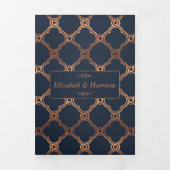 geometrische Art Deco Gatsby Wedding Suite Drieluik Uitnodiging (Cover)