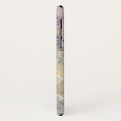 Geometrische Art Deco Paarse en witte marmer Case-Mate iPhone Case (Achterkant/links)