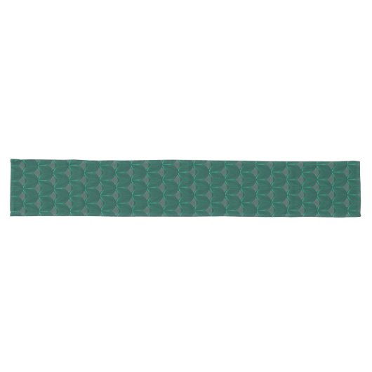 Geometrische Art Deco smaragdgroene bloem Lange Tafelloper (Horizontaal)