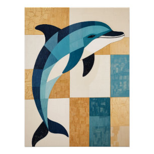 Geometrische Azure Sprong Perfect Poster