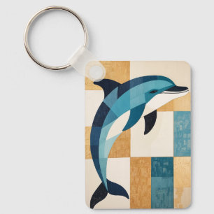 Geometrische Azure Sprong Sleutelhanger
