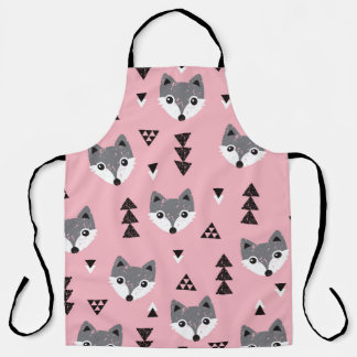 Geometrische Baby Fox Woodland Pattern Schort