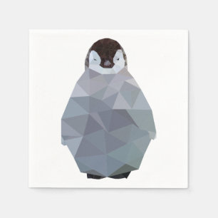 Geometrische Baby Penguin Print Servet