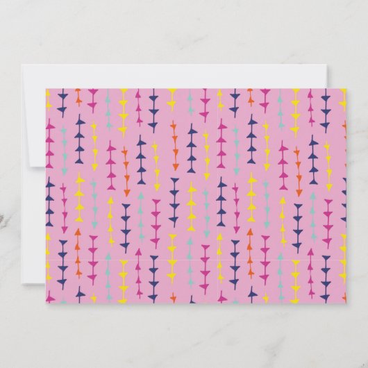 Geometrische Baby roze notitiekaart Notitiekaartje (Achterkant)