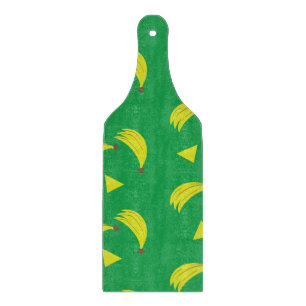 Geometrische Bananen Groen Geel Patroon Snijplank