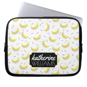 Geometrische bananen   Jouw namen toevoegen Laptop Sleeve