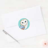 Geometrische Barn Owl Ronde Sticker (Envelop)