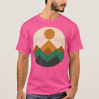 Geometrische bergen ontwerp voor Natuur en wandele T-shirt