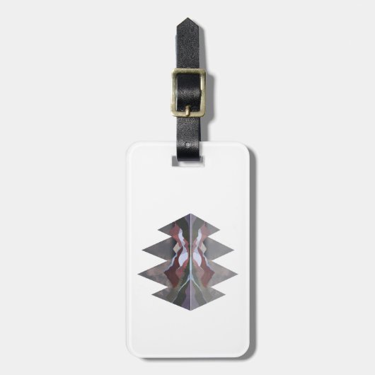 Geometrische bergscène bagagelabel (Voorkant verticaal)