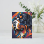 Geometrische berner berghond briefkaart (Staand voorkant)