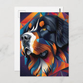 Geometrische berner berghond briefkaart (Voorkant / Achterkant)