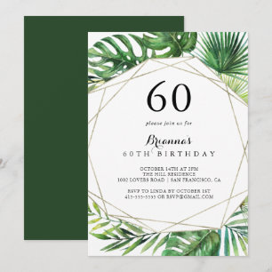 Geometrische Bestemming Tropisch 60e Verjaardagsfe Kaart